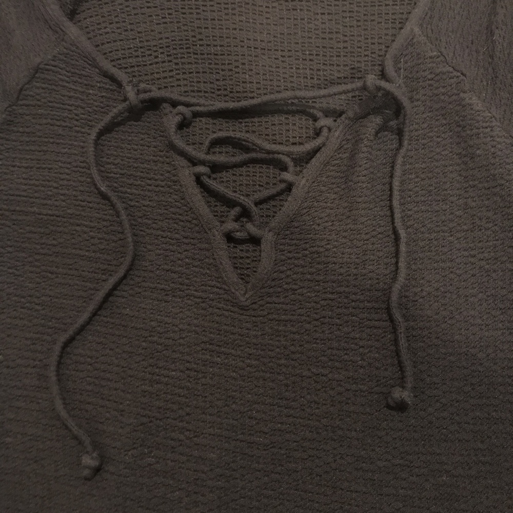 Long Sleeve Lace Up Shirt